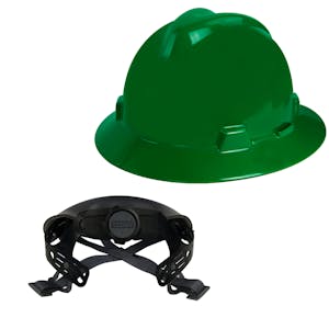V-Gard® Full Brim Green HDPE Hat with Ratchet System