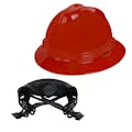 V-Gard® Full Brim Red HDPE Hat with Ratchet System