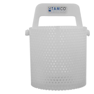 6" Dia. x 6" Hgt. Tamco® Round Polypropylene Dipping Basket with 3/16" Perforation