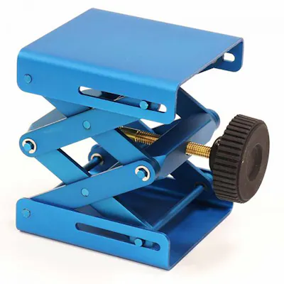 Small Blue Lab Support Jack - 80mm L x 76mm W x 140mm Max. Hgt.
