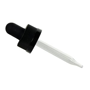 18/400 Black Child Resistant Glass Pipette Dropper with 65mm Tube