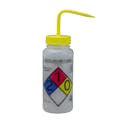 500mL Dichloromethane GHS Labeled Right-to-Know, Vented Wash Bottle with Yellow Dispensing Nozzle
