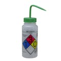 500mL Methanol GHS Labeled Right-to-Know, Vented Wash Bottle with Green Dispensing Nozzle