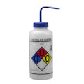 1000mL Distilled Water GHS Labeled Right-to-Know, Vented Wash Bottle with Blue Dispensing Nozzle