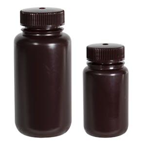 Thermo Scientific™ Nalgene™ Wide Mouth Economy Amber Bottles with Caps