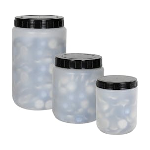 Kartell® Round HDPE Jars with Screw Caps