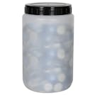 1500mL Kartell® Round HDPE Jars with Screw Caps - Case of 10