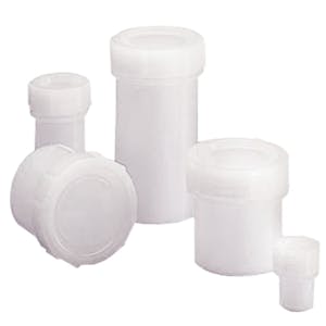 Lacons® 101250-3 - 0.34 oz (10.05 ml/5.44 dram) 1-inch diameter clarified  natural polypropylene small round hinged-lid plastic containers - 3000 case