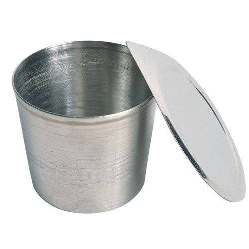 50mL Stainless Steel Crucible with Cover - 46mm Dia. x 48mm Hgt.