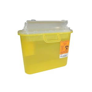 5.4 Quart Translucent Yellow Stackable Sharps Container