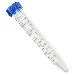 15mL Polypropylene Centrifuge Tubes with Attached Caps - Sterile