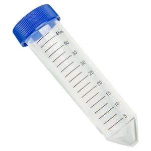 50mL Polypropylene Centrifuge Tubes with Attached Caps - Sterile