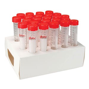 15mL Diamond Max™ Polypropylene Centrifuge Tube with Attached PE Cap & Rack - Sterile