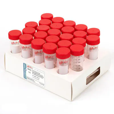 50mL Diamond Max™ Polypropylene Centrifuge Tube with Attached PE Cap & Rack - Sterile