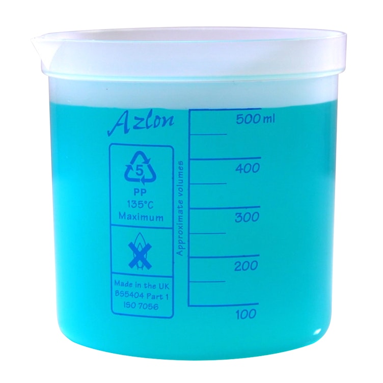 500mL Azlon® Polypropylene Square Ratio Beakers