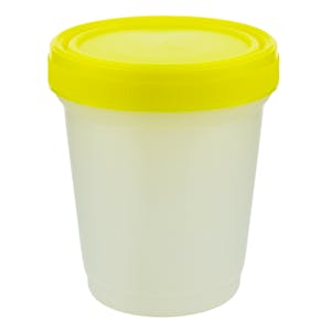 16 oz./500mL Large Specimen Container with Yellow Screw Cap