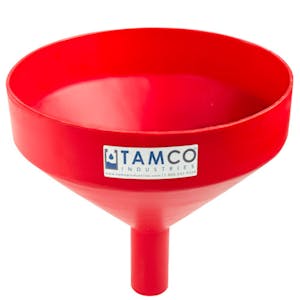 13-1/8" Top Diameter Red Tamco® Funnel with 2" OD Spout