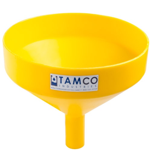 13-1/8" Top Diameter Yellow Tamco® Funnel with 2" OD Spout