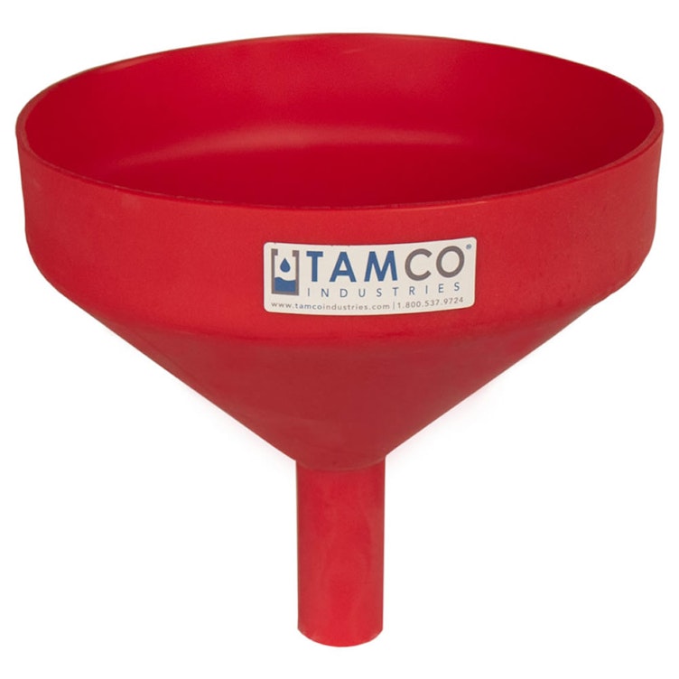 10" Top Diameter Red Tamco® Funnel with 1-1/2" OD Spout