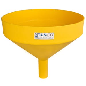 15" Top Diameter Yellow Tamco® Funnel with 2" OD Spout