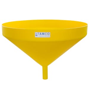 26" Top Diameter Yellow Tamco® Funnel with 1-3/4" OD Spout