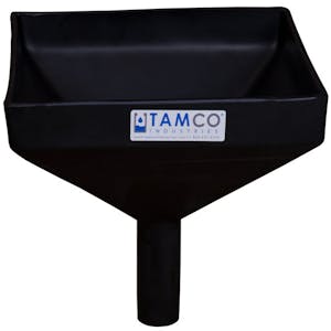 10" Square Black Tamco® Funnel with 1-1/2" OD Spout
