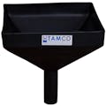 10" Square Black Tamco® Funnel with 1-1/2" OD Spout