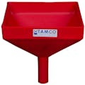 10" Square Red Tamco® Funnel with 1-1/2" OD Spout