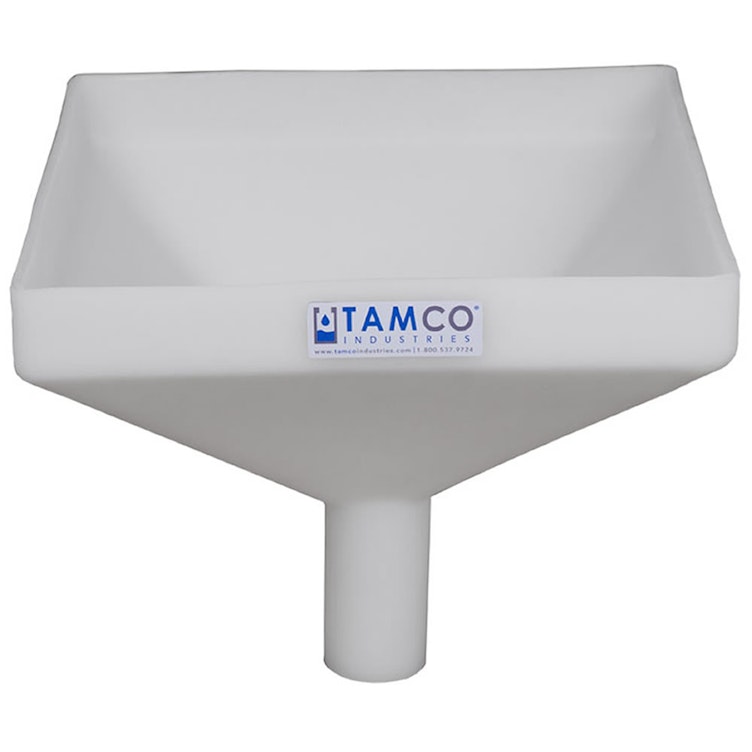 12" Square Natural Tamco® Funnel with 2" OD Spout
