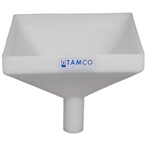12" Square Natural Tamco® Funnel with 2" OD Spout