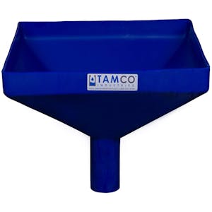 12" Square Blue Tamco® Funnel with 2" OD Spout
