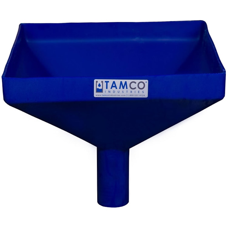 12" Square Blue Tamco® Funnel with 2" OD Spout