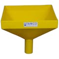 12" Square Yellow Tamco® Funnel with 2" OD Spout