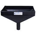 12" x 8" Rectangular Black Tamco® Funnel with 1-1/2" OD Center Spout