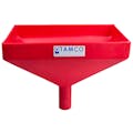 12" x 8" Rectangular Red Tamco® Funnel with 1-1/2" OD Center Spout