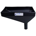 12" x 8" Rectangular Black Tamco® Funnel with 1-1/2" OD Offset Spout
