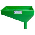 12" x 8" Rectangular Green Tamco® Funnel with 1-1/2" OD Offset Spout
