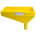 12" x 8" Rectangular Yellow Tamco® Funnel with 1-1/2" OD Offset Spout