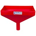 16" x 10" Rectangular Red Tamco® Funnel with 2" OD Center Spout