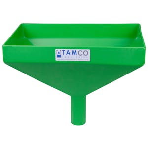 16" x 10" Rectangular Green Tamco® Funnel with 2" OD Center Spout