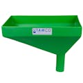 16" x 10" Rectangular Green Tamco® Funnel with 2" OD Offset Spout