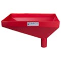 20" x 13" Rectangular Red Tamco® Funnel with 2-1/2" OD Offset Spout