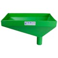 20" x 13" Rectangular Green Tamco® Funnel with 2-1/2" OD Offset Spout