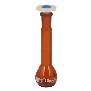 10mL Amber Volumetric Flask with 10/19 Stopper