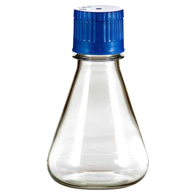 250mL Polycarbonate Sterile Erlenmeyer Flasks with 38/430 Caps