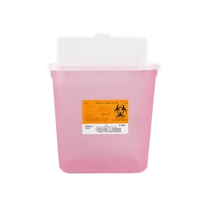 2 Gallon Translucent Red Stackable Sharps Container