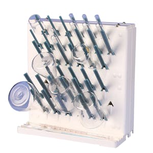 Benchtop, Single Sided, 2 Tier Lab-Aire® 38 Pegs Drying Rack - 16" L x 7.5" W x 16.25" Hgt.