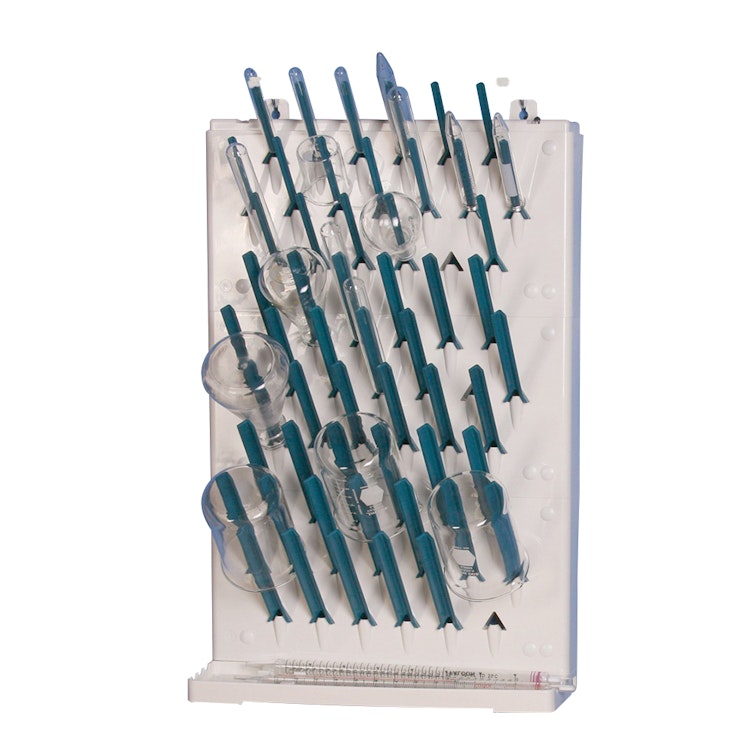 Wall-mount, Single-Sided, 3 Tier Lab-Aire® 57 Pegs Drying Rack - 16" L x 7.5" W x 23.75" Hgt.
