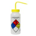 500mL (16 oz.) Scienceware® Isopropanol Wide Mouth Safety-Labeled Wash Bottle with Yellow Dispensing Nozzle