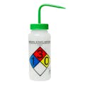 500mL (16 oz.) Scienceware® Methyl Ethyl Ketone Wide Mouth Safety-Labeled Wash Bottle with Green Dispensing Nozzle